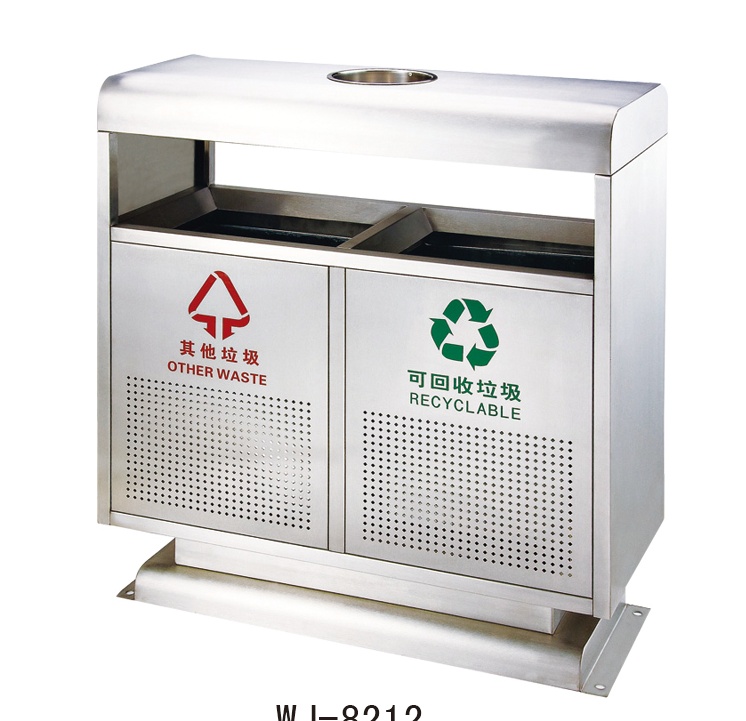 山東不銹鋼果皮箱，濰坊不銹鋼垃圾桶