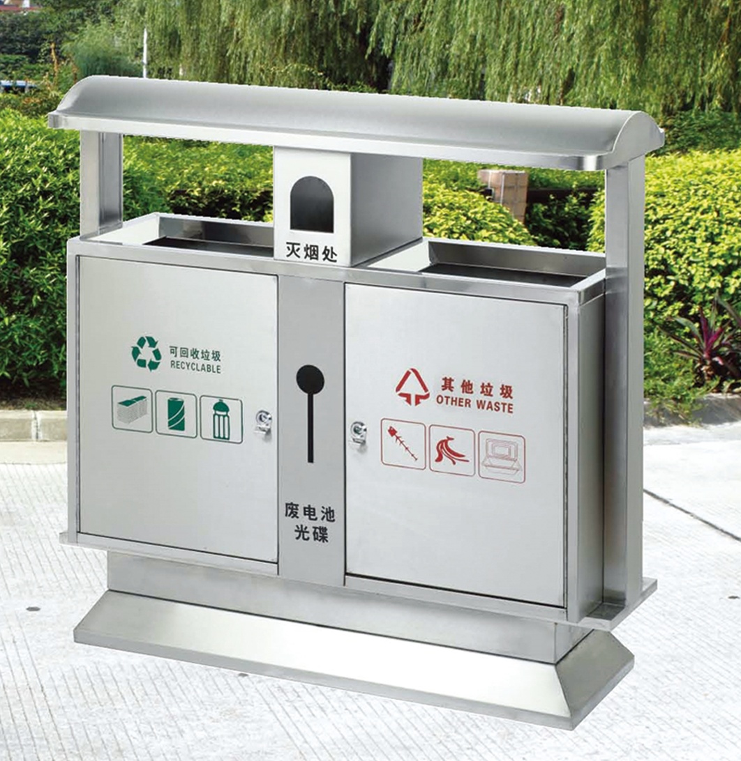 濟南不銹鋼垃圾桶，東營不銹鋼分類果皮箱