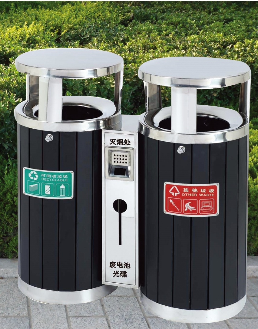 威海不銹鋼分類垃圾桶，萊蕪不銹鋼果皮箱